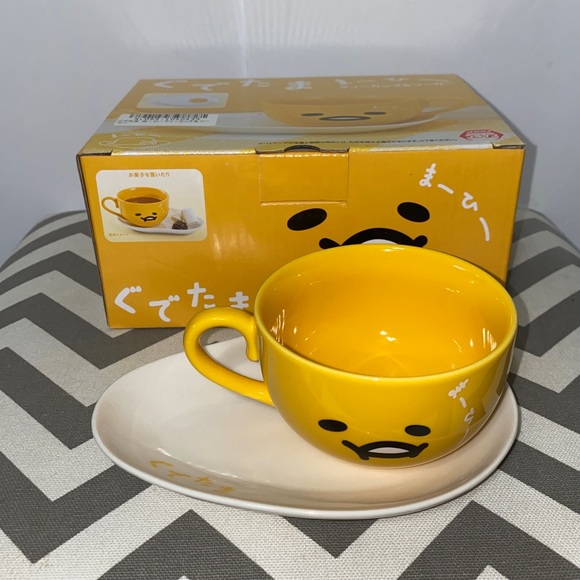 Sanrio Gudetama Tea Cup Saucer Set Prize From Japan - NEW IN BOX! - Picture 4 of 8